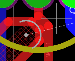 圖28 雙層手動布線?使用Shift +SPACEBAR來選擇各種線的角度模式。